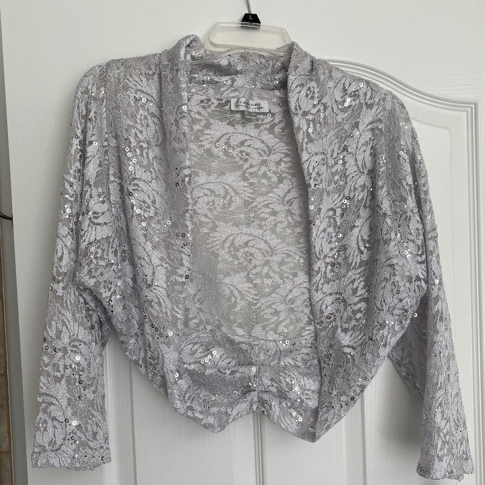 Silver Lace Bolero Shrug Women's Event Wear